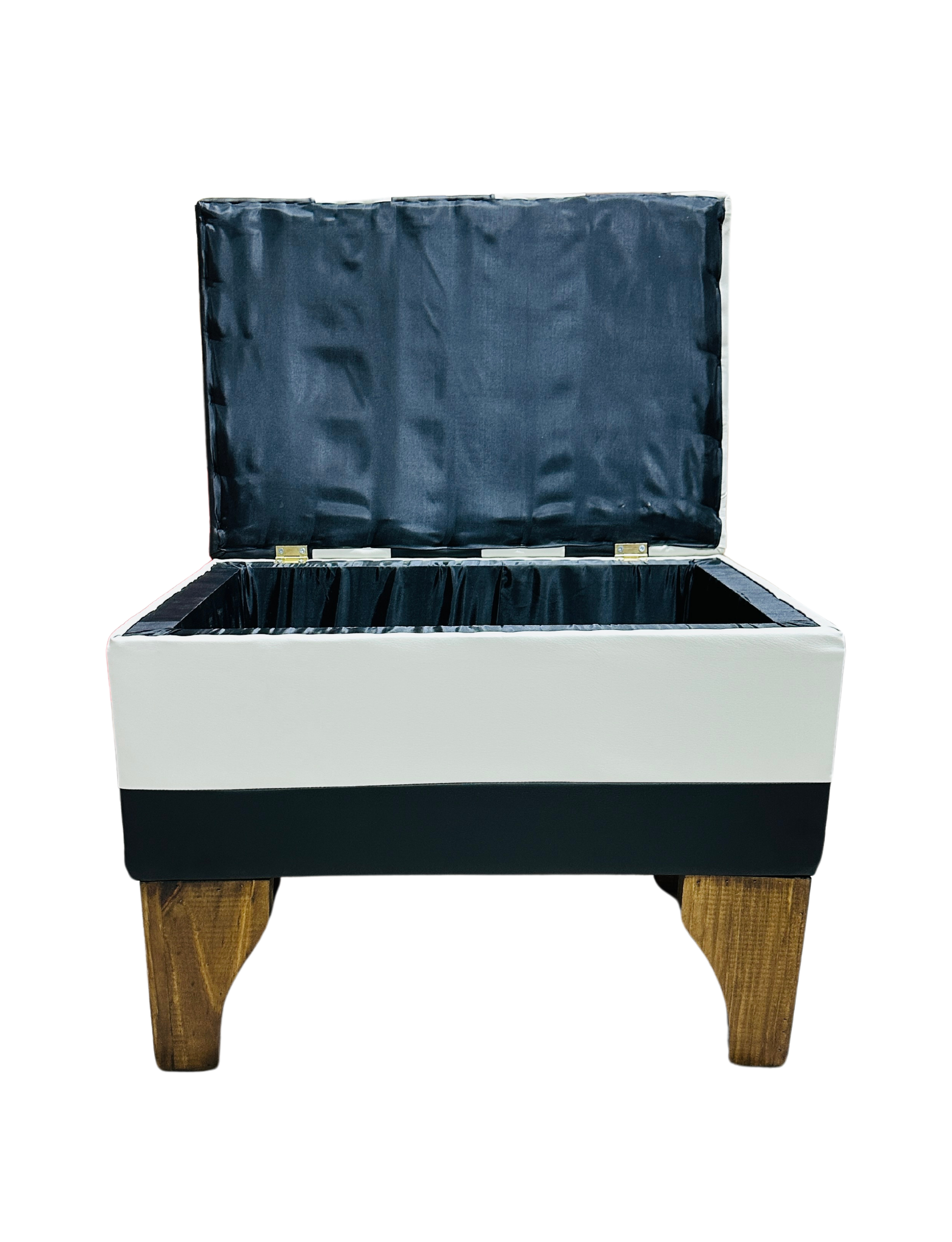 Banqueta Baúl Bicolor Eco cuero 60x40x45x20 Muebles Rimar-4