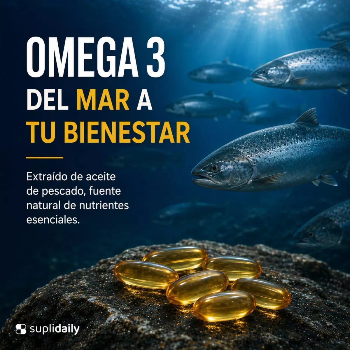 Omega 3 800 EPA 400 DHA SupliDaily 180 Capsulas Alta Pureza Pack x2 Sin Sabor-3