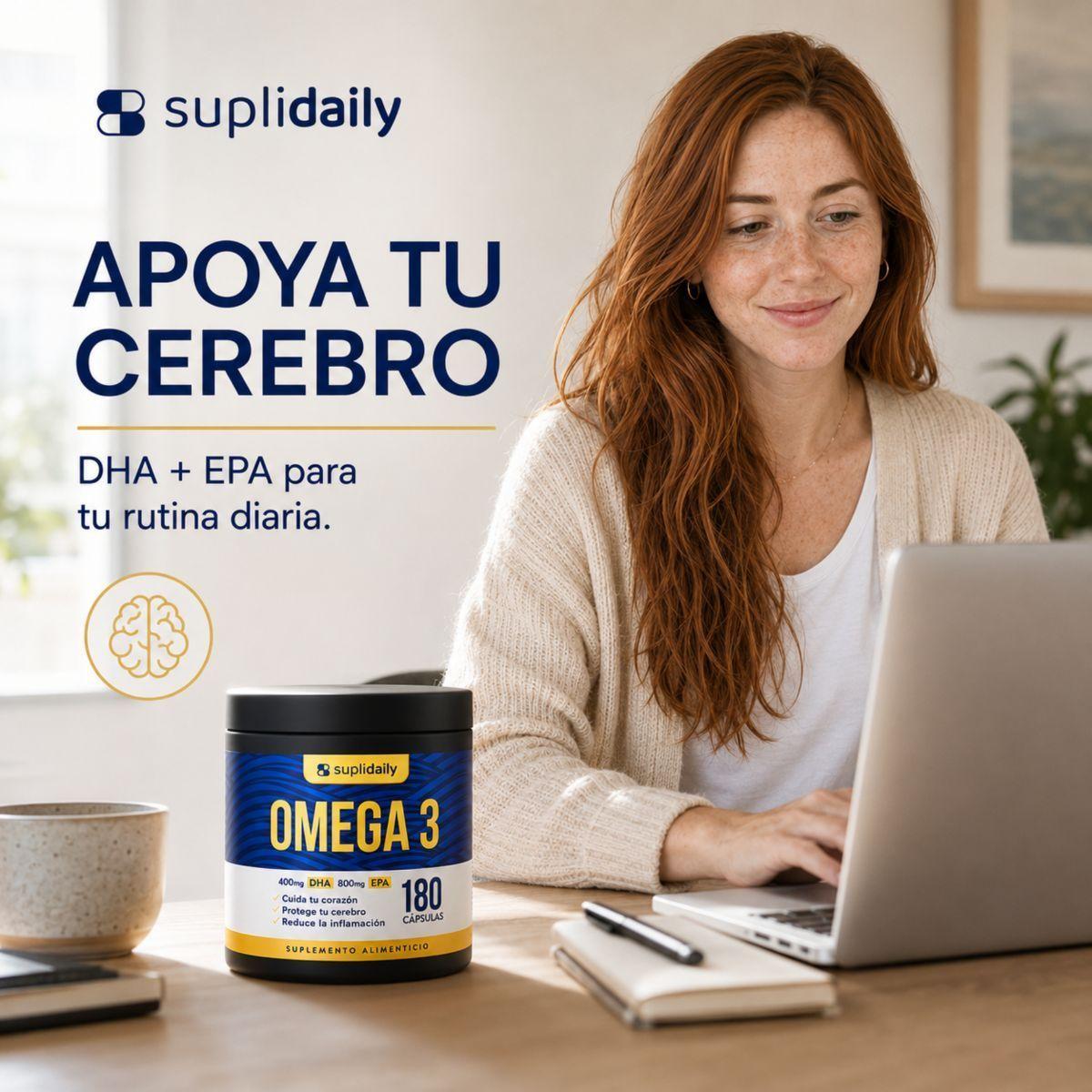 Omega 3 800 EPA 400 DHA SupliDaily 180 Capsulas Alta Pureza Pack x2 Sin Sabor-4