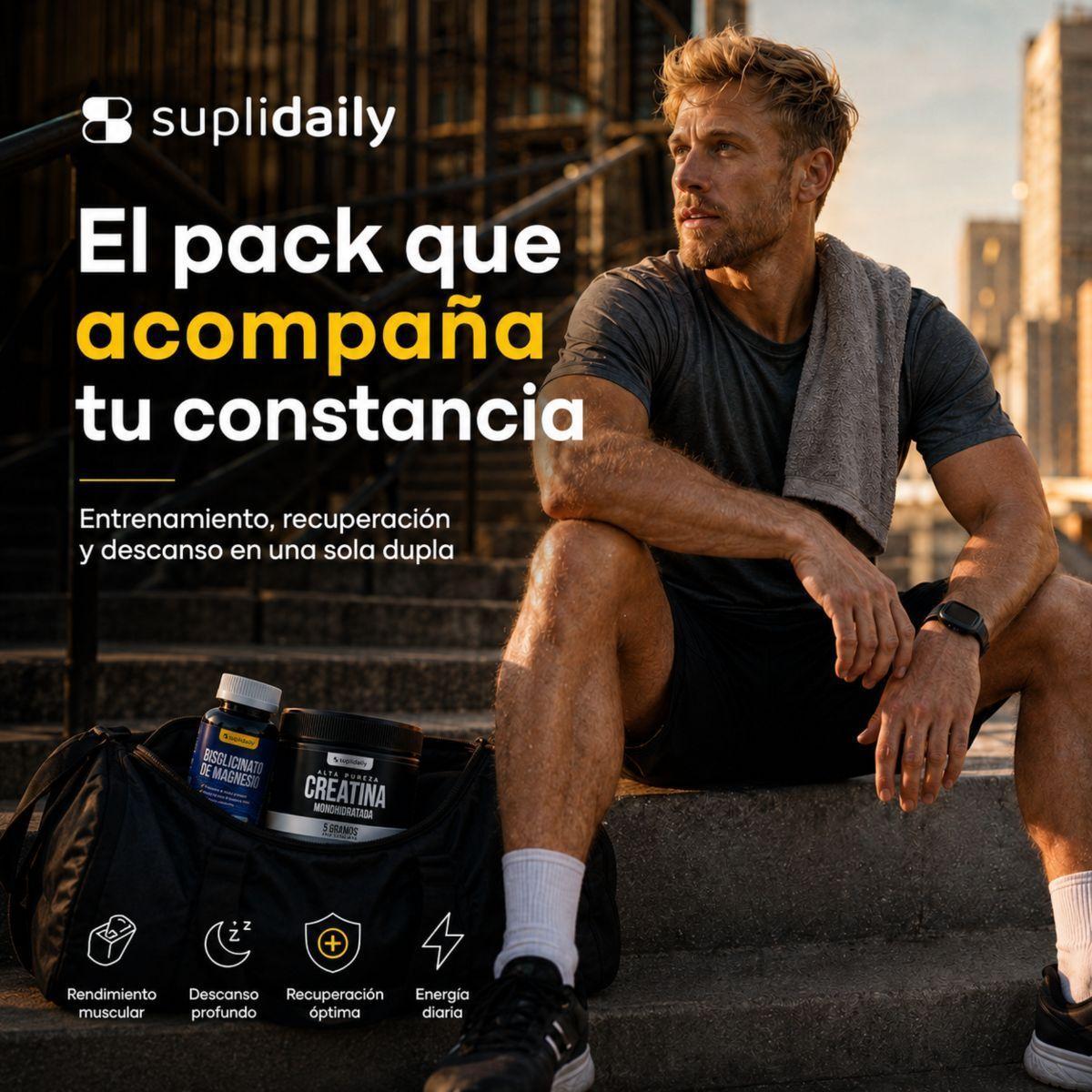 Dúo Fitness Integral: Creatina Monohidratada 300g + Magnesio 60 Cap SupliDaily-2