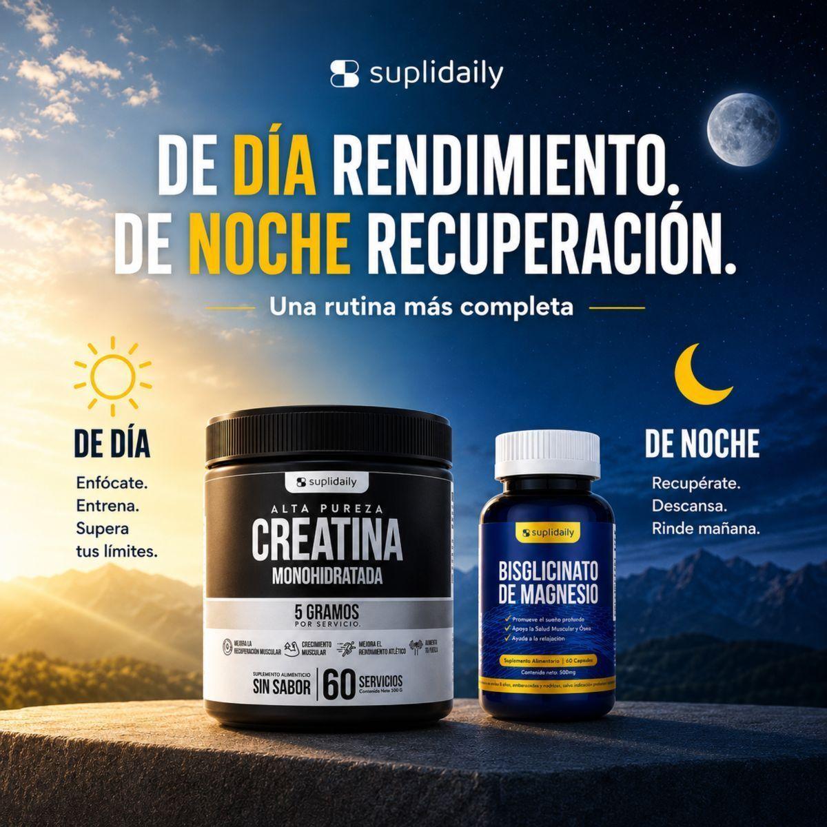 Dúo Fitness Integral: Creatina Monohidratada 300g + Magnesio 60 Cap SupliDaily-7