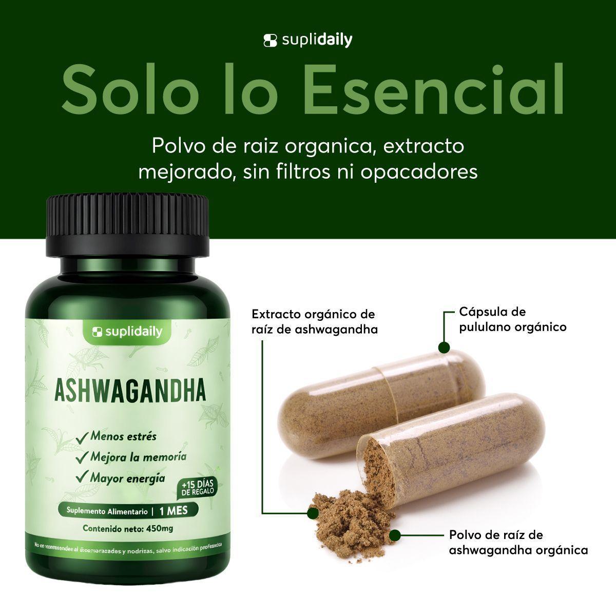 PACK X3 Ashwagandha Premium 450 Mg 135 Porciones Suplidaily-3