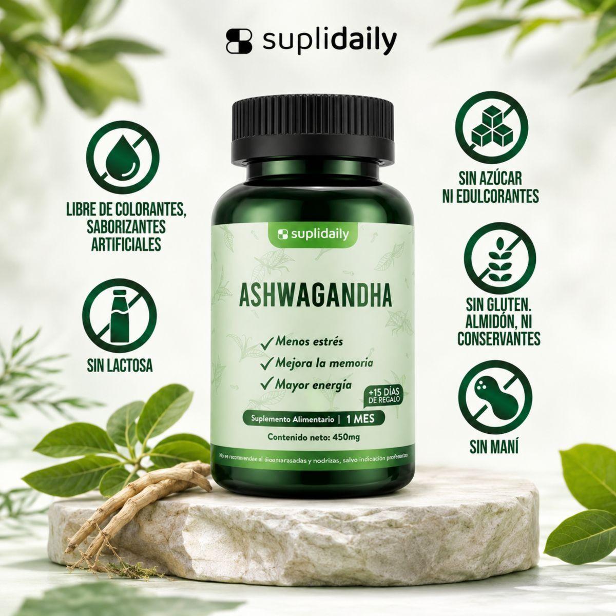 PACK X3 Ashwagandha Premium 450 Mg 135 Porciones Suplidaily-7