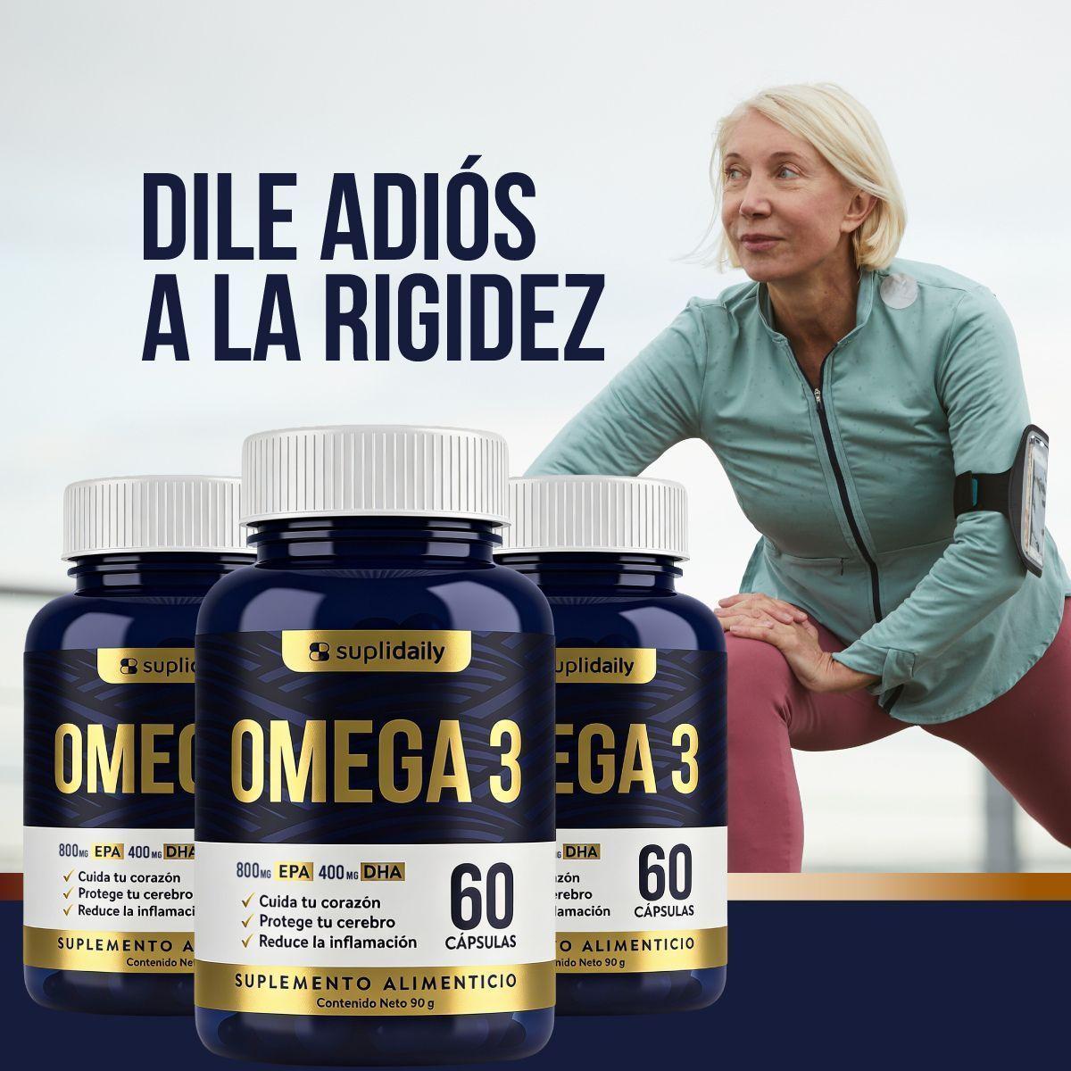OMEGA 3 SupliDaily 60 cápsulas Alta concentración EPA 800 mg / DHA 400 mg-2