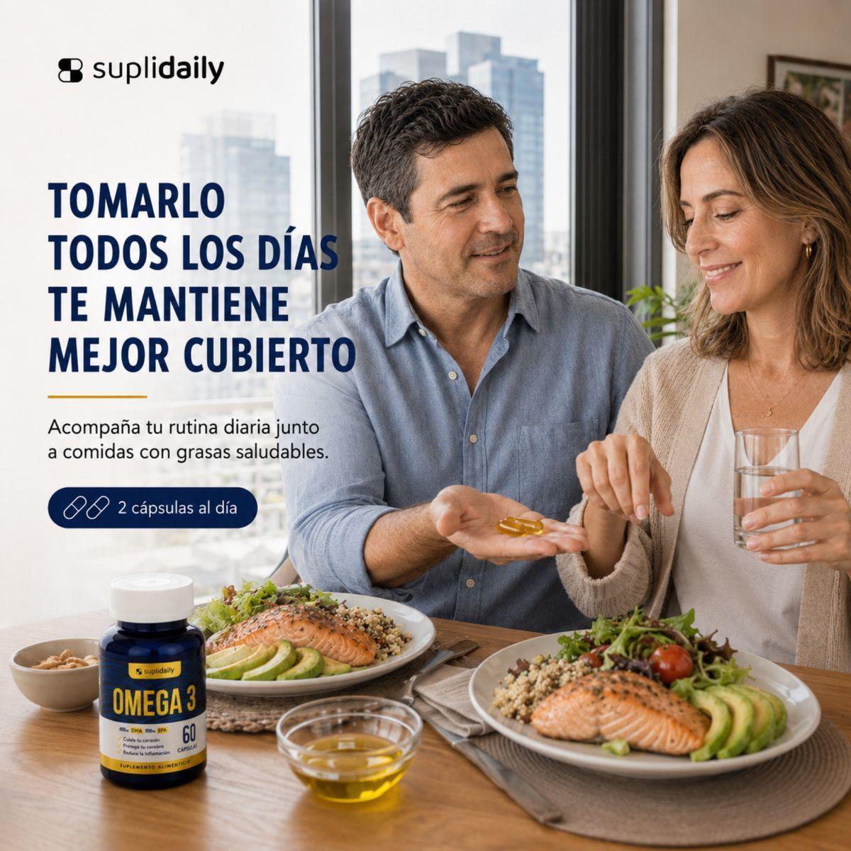 OMEGA 3 SupliDaily 60 cápsulas Alta concentración EPA 800 mg / DHA 400 mg-8