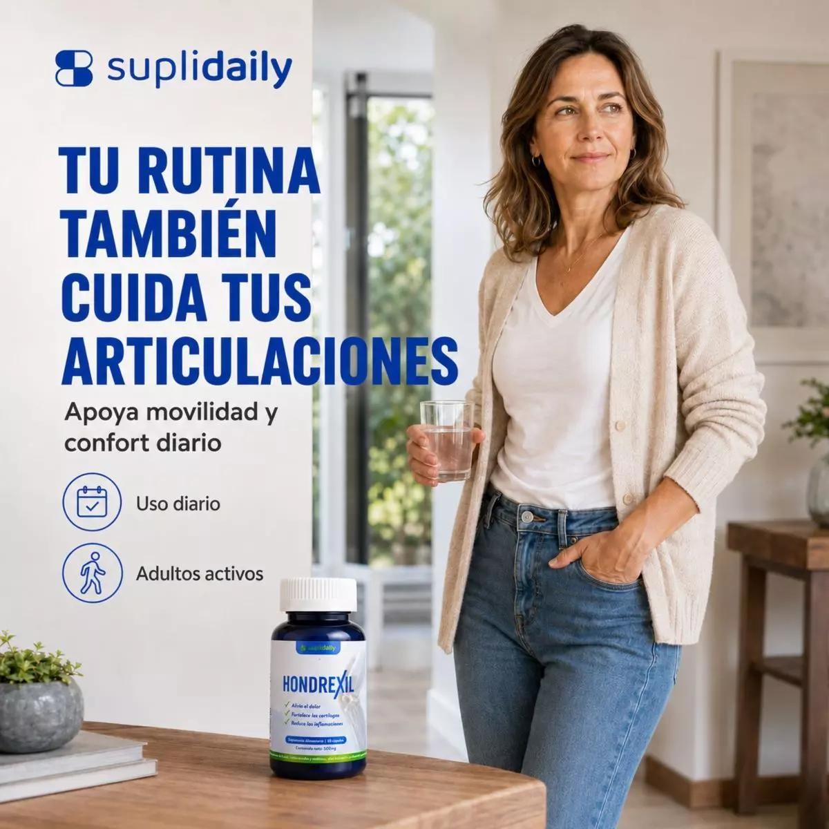 Hondrexil Colageno Suplemento Articular Alta Potencia SupliDaily 60 Caps Pack X2-7