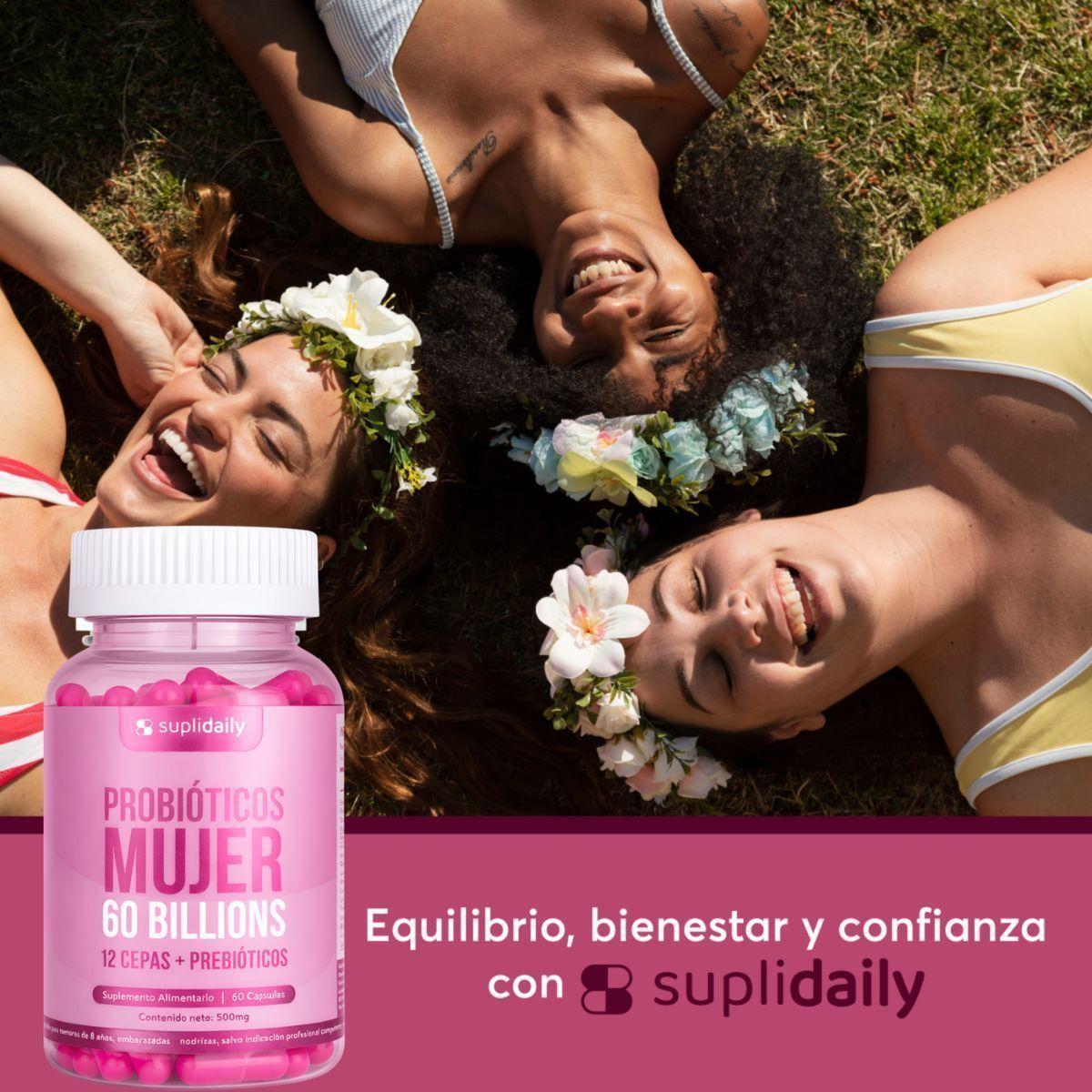 Probióticos Mujer 60 Billones 12 Cepas 180 cápsulas Prebióticos 6 Meses   -4