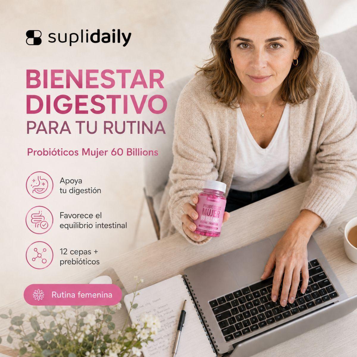 Probióticos Mujer 60 Billones 12 Cepas 180 cápsulas Prebióticos 6 Meses   -4