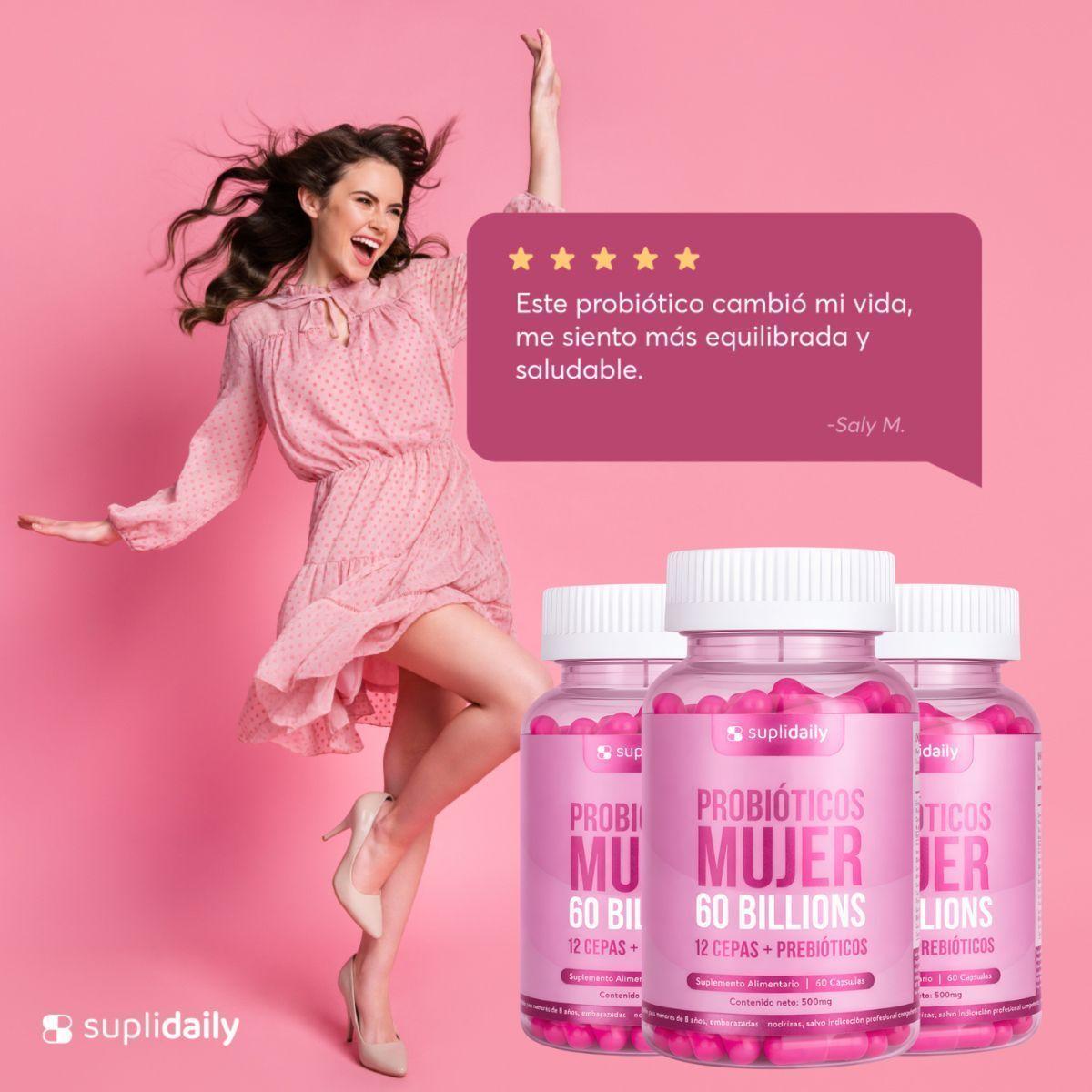 Probióticos Mujer 60 Billones 12 Cepas 60 cápsulas Prebióticos 2 Meses-8