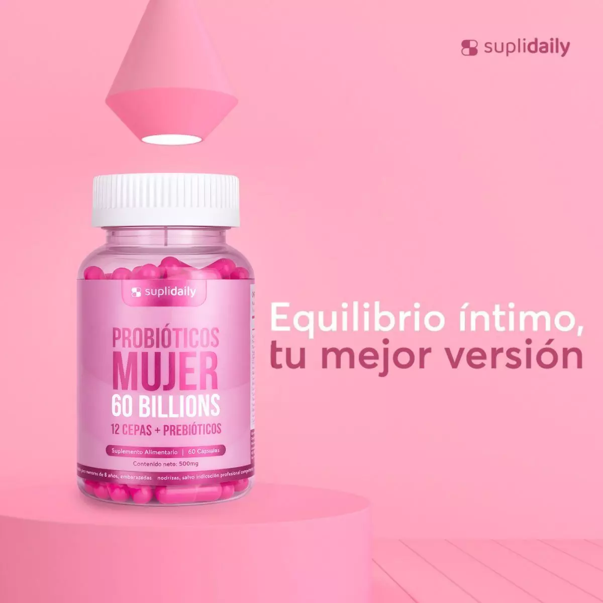 Probióticos Mujer 60 Billones 12 Cepas 60 cápsulas Prebióticos 2 Meses-9