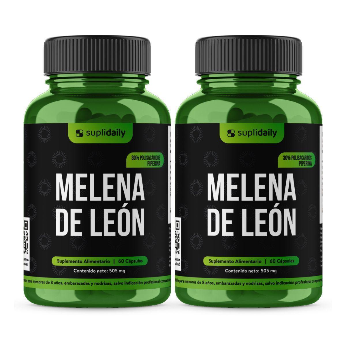 Pack x2 Melena De León SupliDaily 505mg 120 Cap Con Piperina Alta Potencia-0