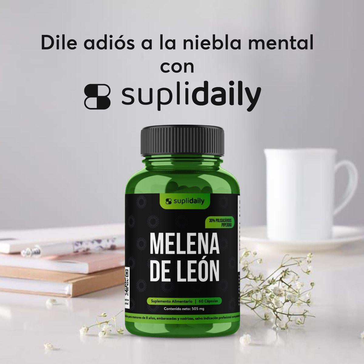 Pack x2 Melena De León SupliDaily 505mg 120 Cap Con Piperina Alta Potencia-3