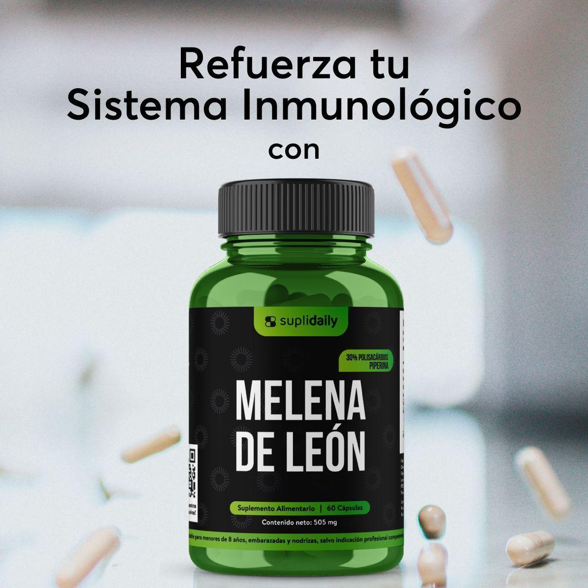 Pack x2 Melena De León SupliDaily 505mg 120 Cap Con Piperina Alta Potencia-6