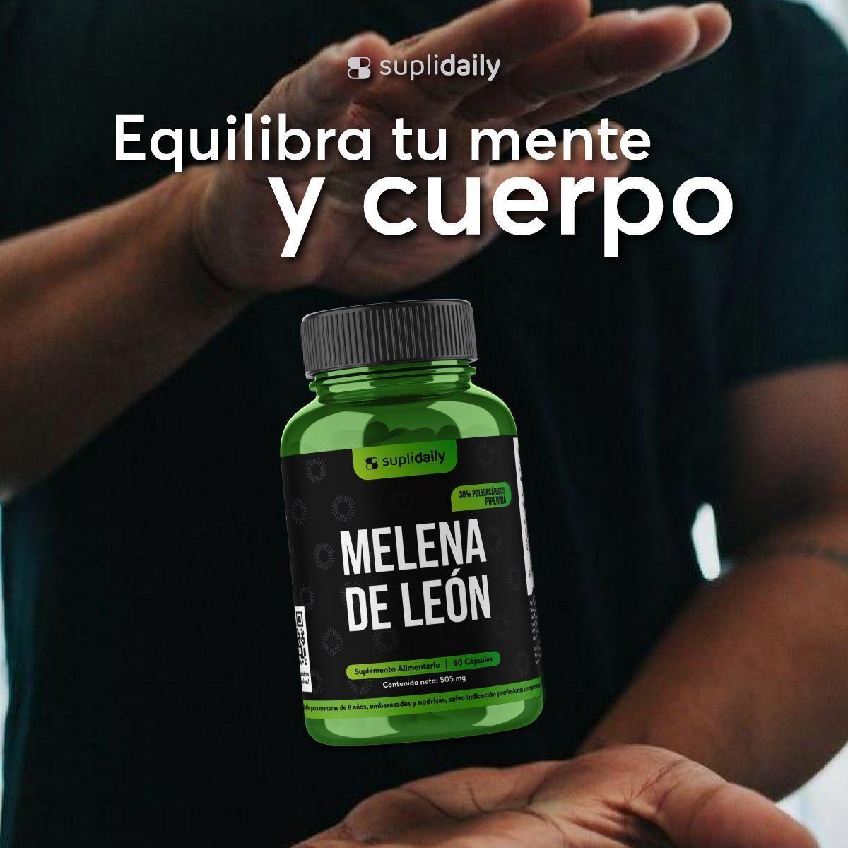 Pack x3 Melena De León SupliDaily 505mg 180 Cap Con Piperina Alta Potencia-5