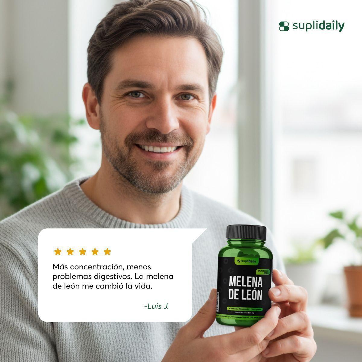 Pack x3 Melena De León SupliDaily 505mg 180 Cap Con Piperina Alta Potencia-8