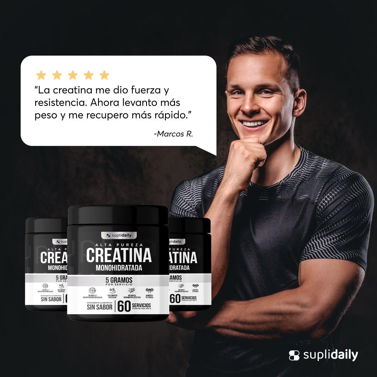 Pack 3 Creatina Monohidrato 100 Pura SupliDaily 900g 180 Porciones Sin Sabor Alta Calidad-9