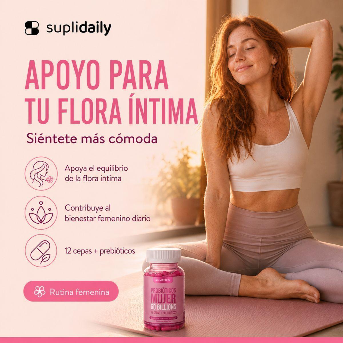 Probióticos Mujer 60 Billones 12 Cepas 120 cápsulas Prebióticos 4 Meses-2