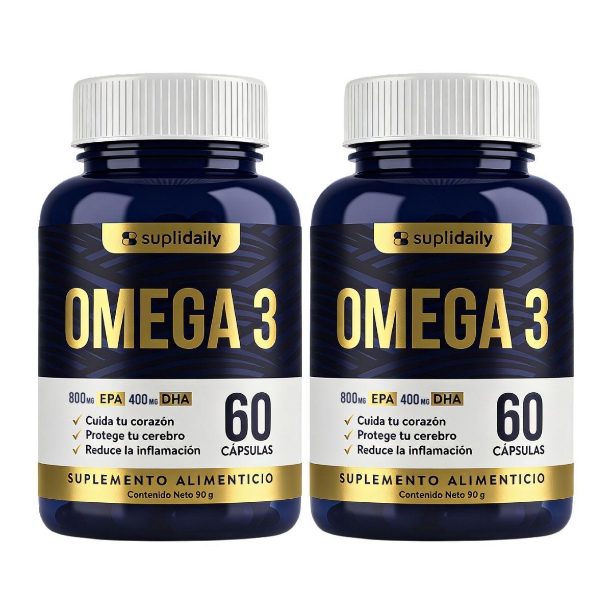 OMEGA 3 SupliDaily 120 cápsulas Alta concentración EPA 800 mg / DHA 400 mg-0