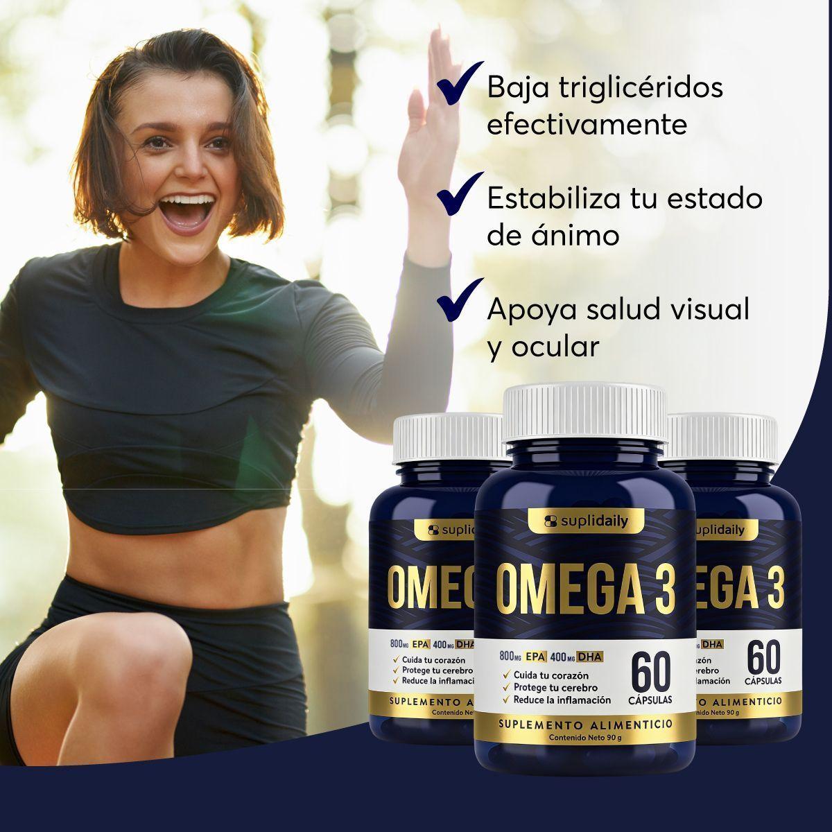 OMEGA 3 SupliDaily 120 cápsulas Alta concentración EPA 800 mg / DHA 400 mg-2