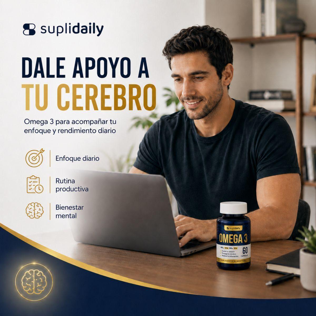 OMEGA 3 SupliDaily 120 cápsulas Alta concentración EPA 800 mg / DHA 400 mg-2