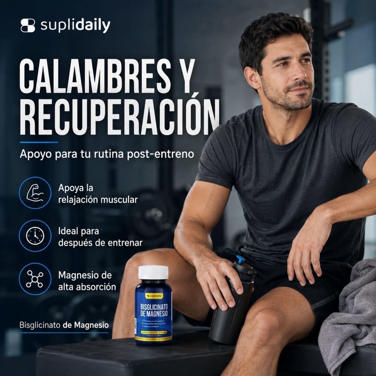 Bisglicinato de Magnesio Alta Absorción 60 Cápsulas Relajación y Función Muscula-5