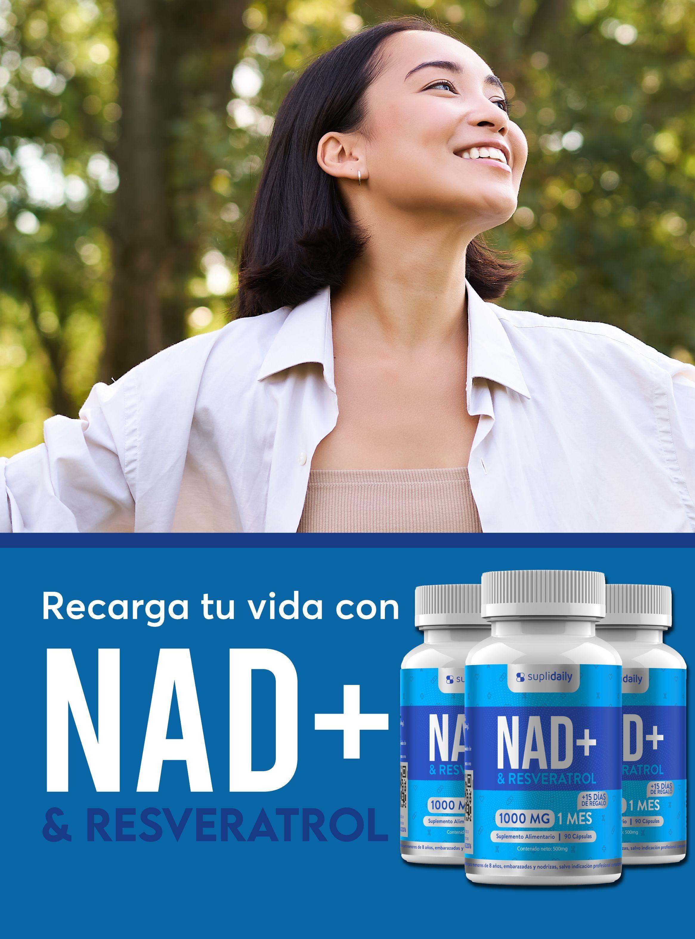 NAD + Resveratrol Suplemento 1000 Mg 90 Capsulas Premium pack x 2-6