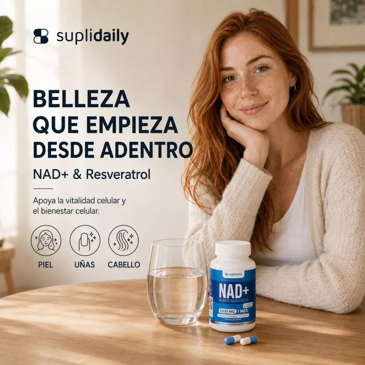 NAD + Resveratrol Suplemento 1000 Mg 90 Capsulas Premium pack x 2-6