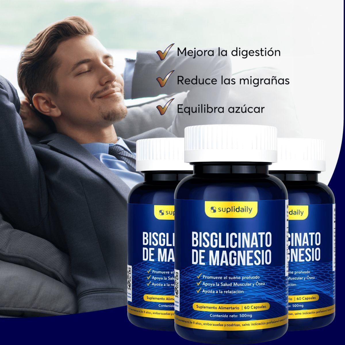 Bisglicinato de Magnesio Alta Absorción 120 Cápsulas Relajación Muscular-7