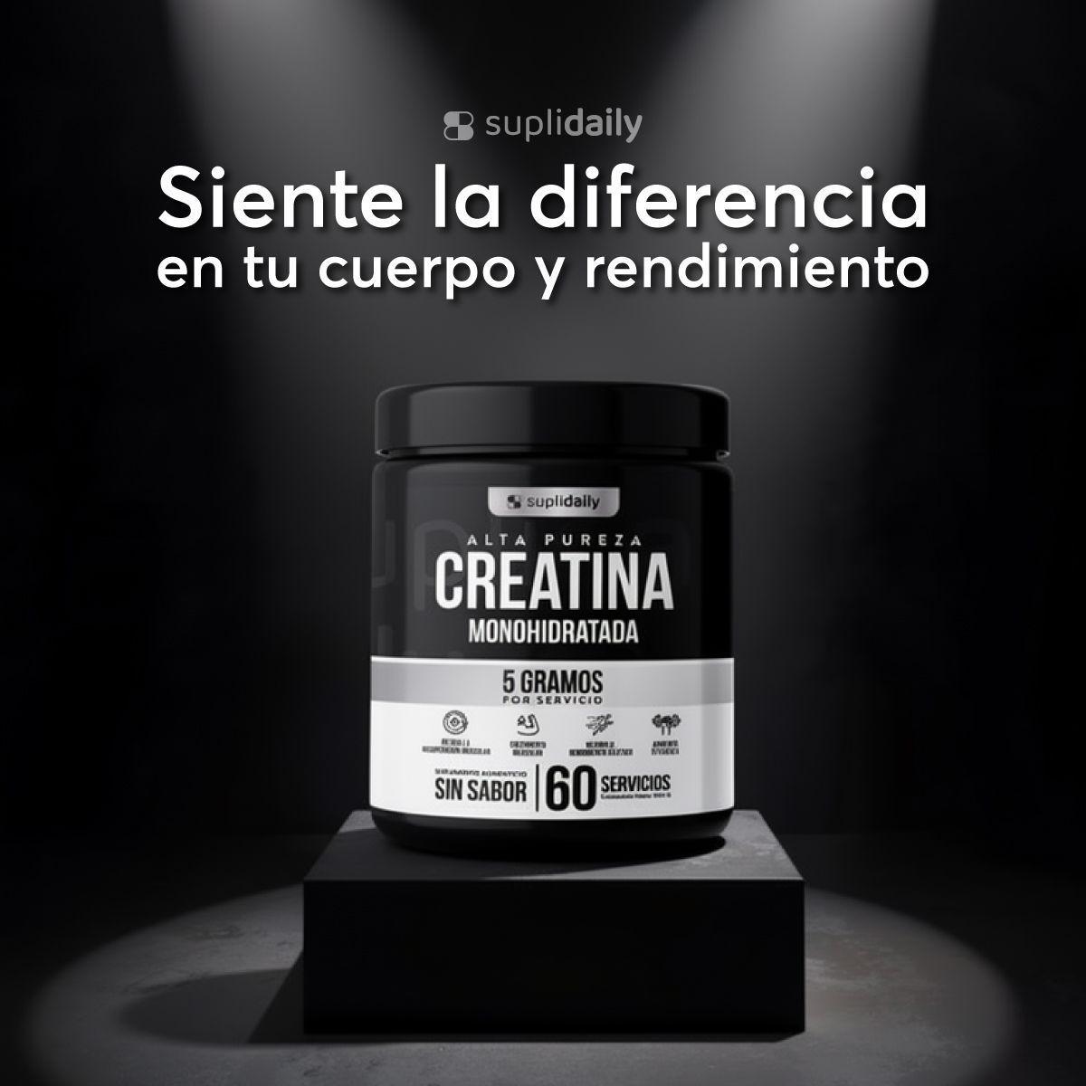 Pack 2 Creatina Monohidrato 100% Pura SupliDaily 600g 120 Porciones Sin Sabor -5