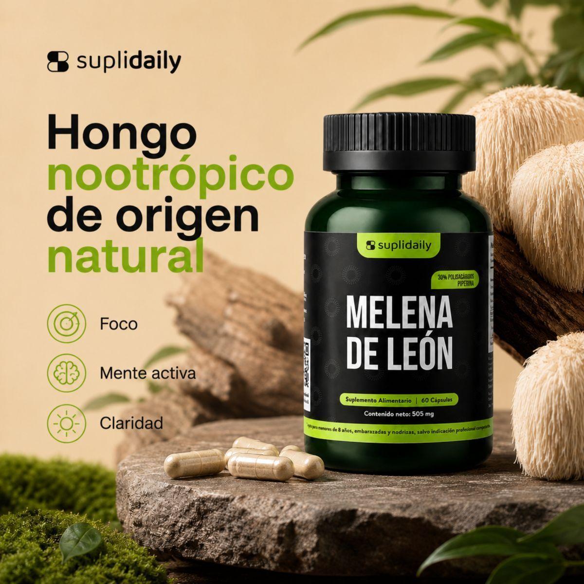 Melena De León SupliDaily 505mg 60 Caps Con Piperina Alta Potencia -1