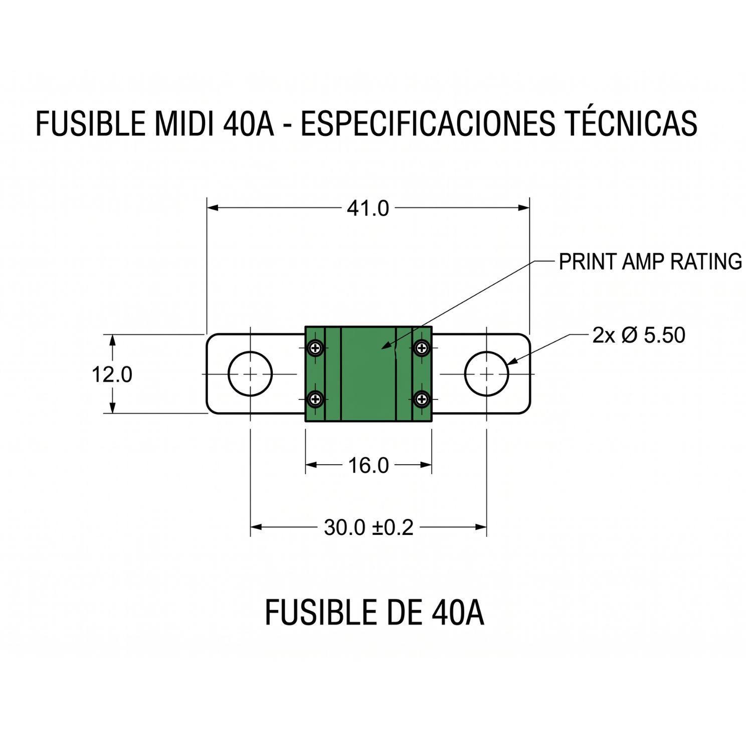 Fusible MIDI 40A 60V para Inversor y Baterías en 48V-2