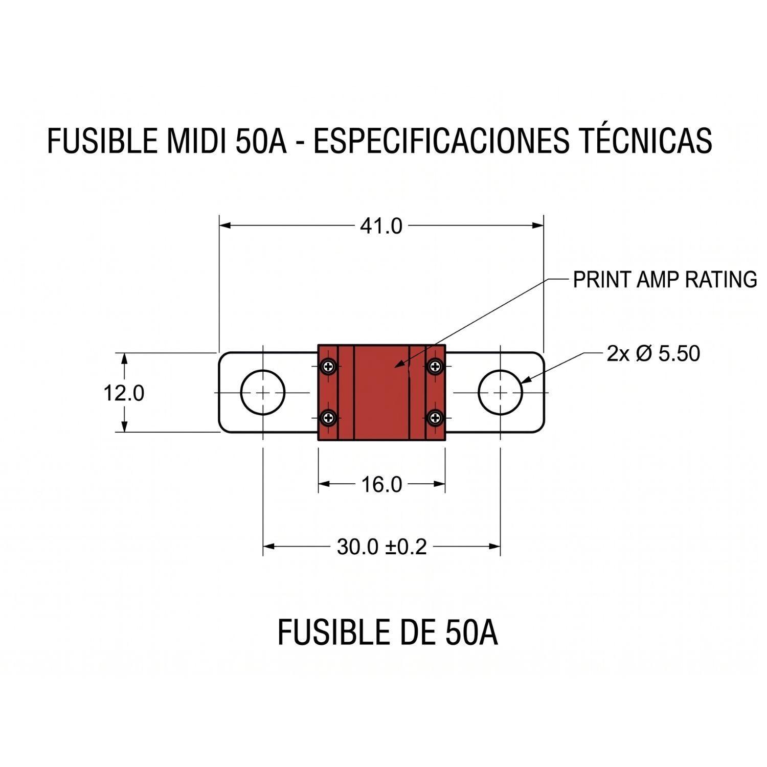 Fusible MIDI 50A 60V Sistema Solar Inversor 12V 48V-2