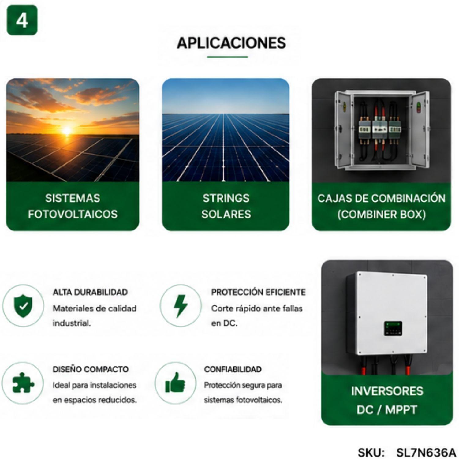 Interruptor Automatico DC 6A 550V 2P Bipolar Solar Suntree-3