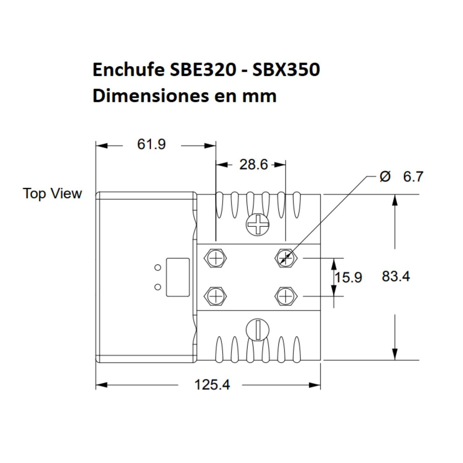 Conector Baterías Smh Sbe320 320a Azul C/pines De Señal Aux-5