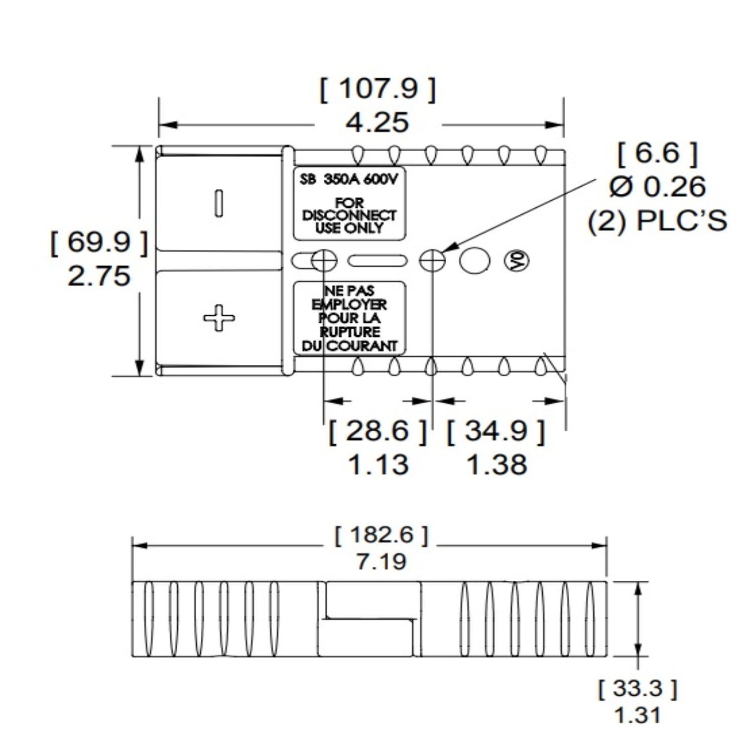 Conector Baterías Anderson Smh Sb350 350a Negro-4
