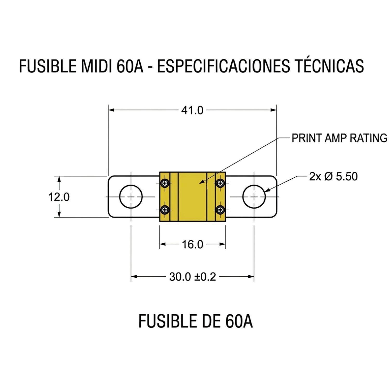 Fusible MIDI 60A 60V Sistema Solar Inversor 12V 48V-2