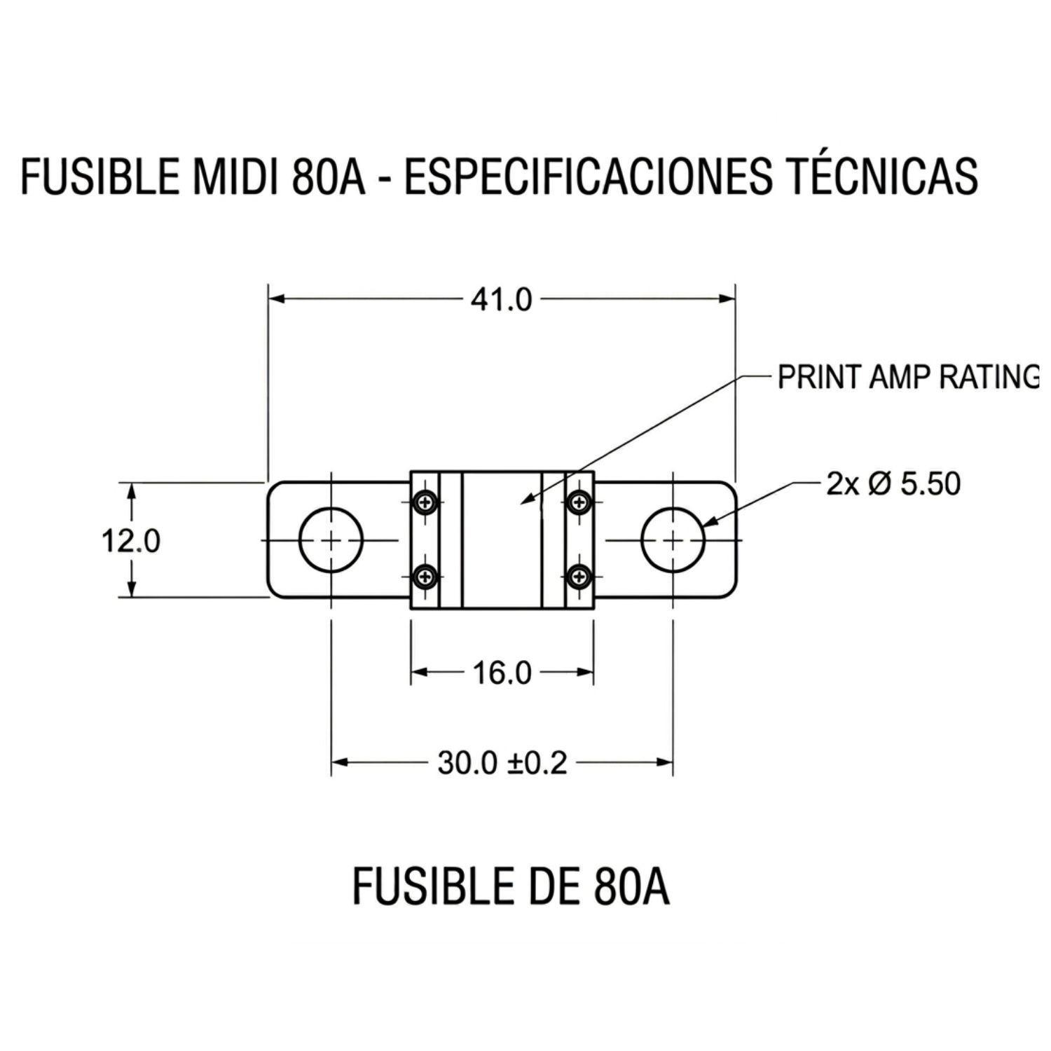 Fusible MIDI 80A 60V Sistema Solar Inversor 12V 48V-2