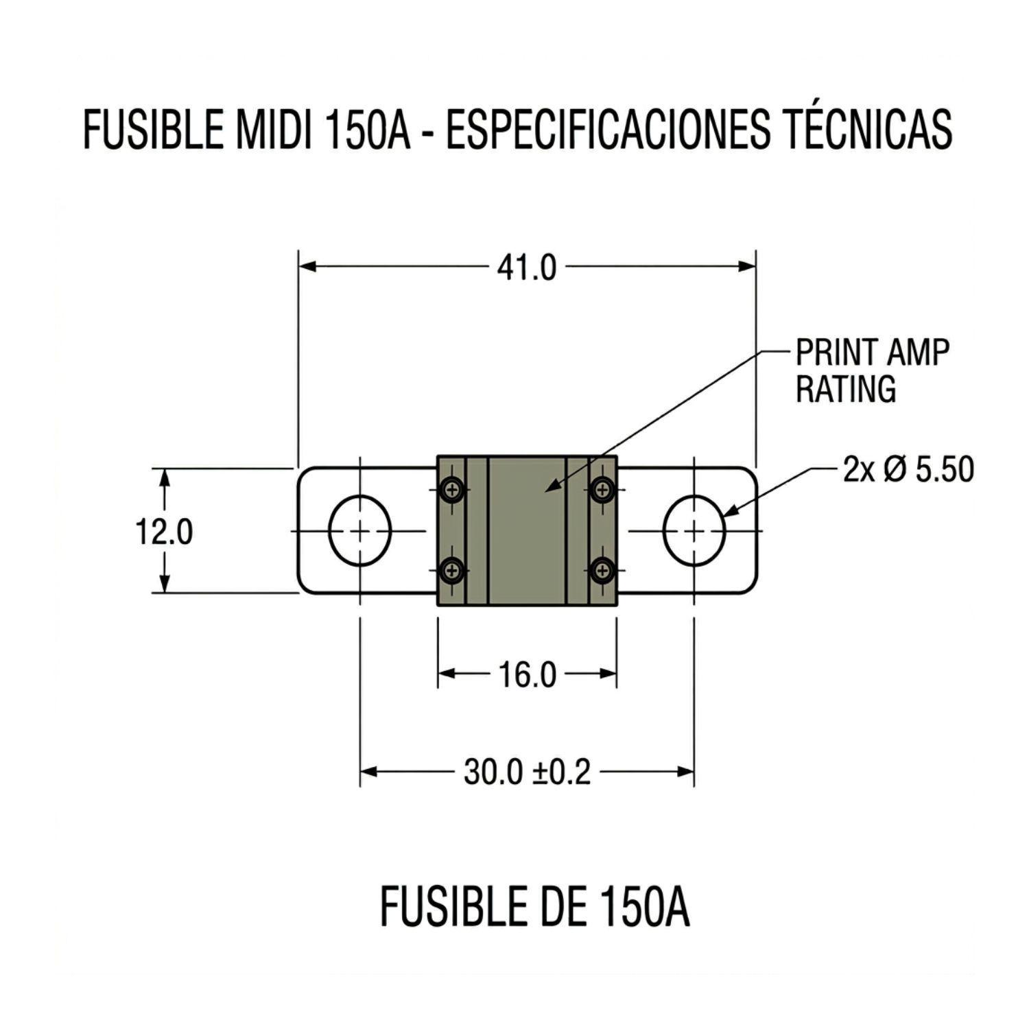 Fusible MIDI 150A 60V Sistema Solar Inversor 12V 48V-2