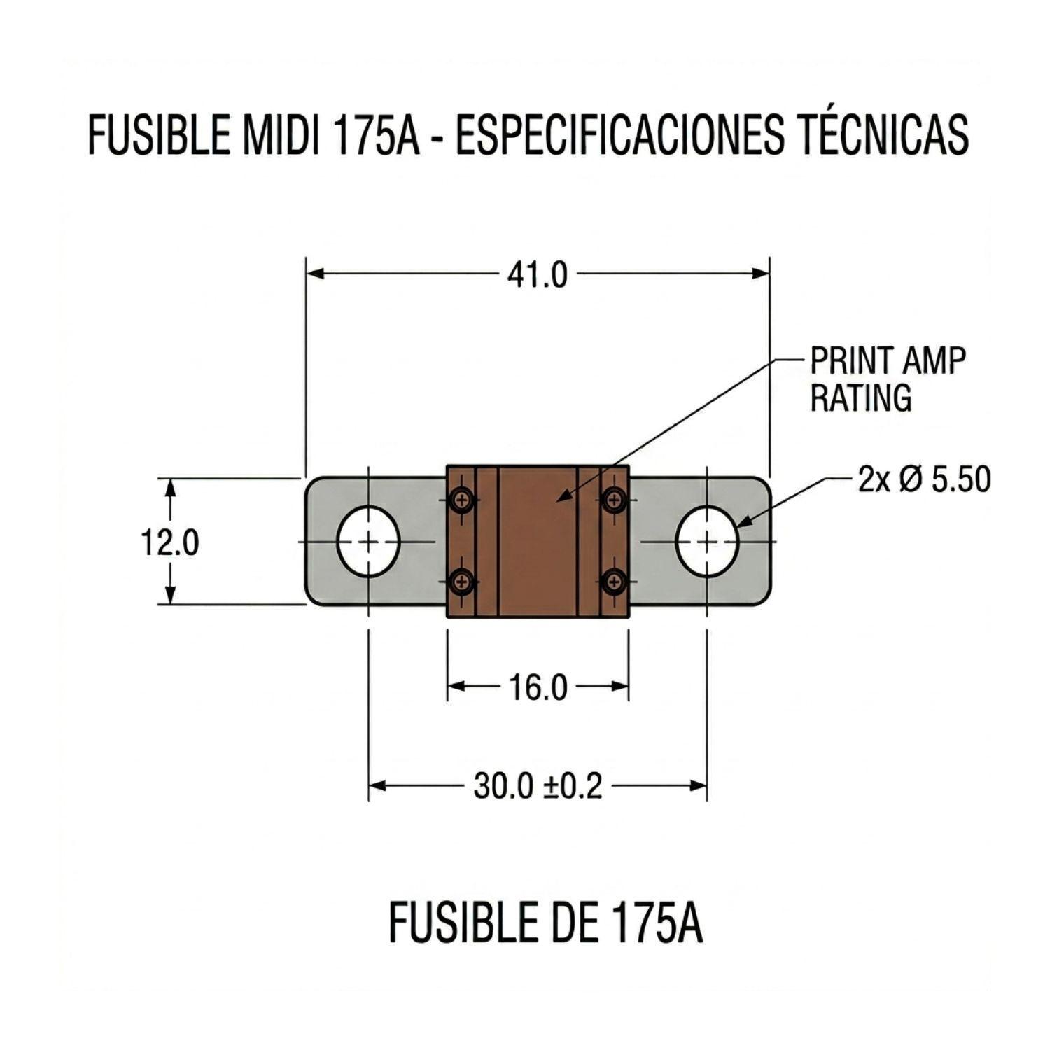 Fusible MIDI 175A 60V Sistema Solar Inversor 12V 48V-2