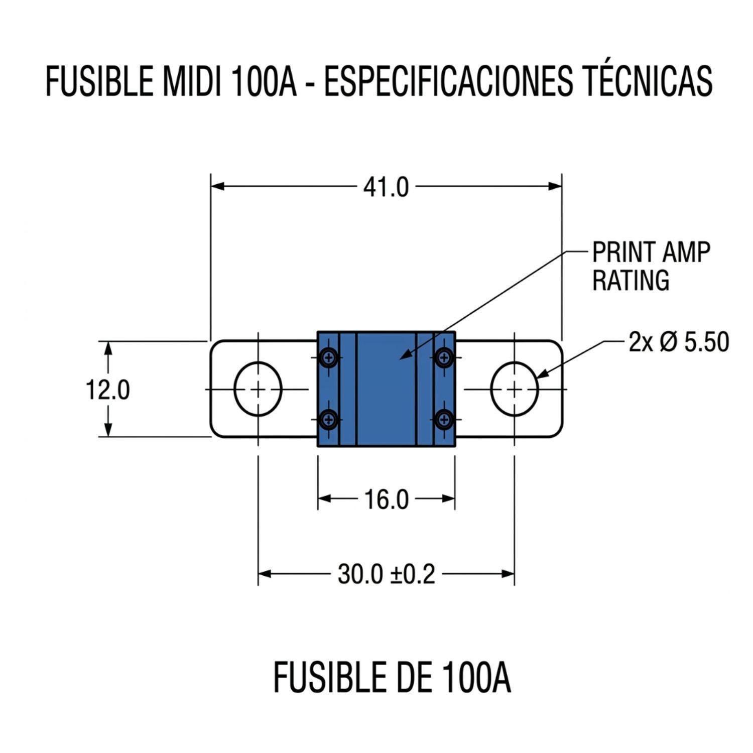 Fusible MIDI 100A 60V Sistema Solar Inversor 12V 48V-2