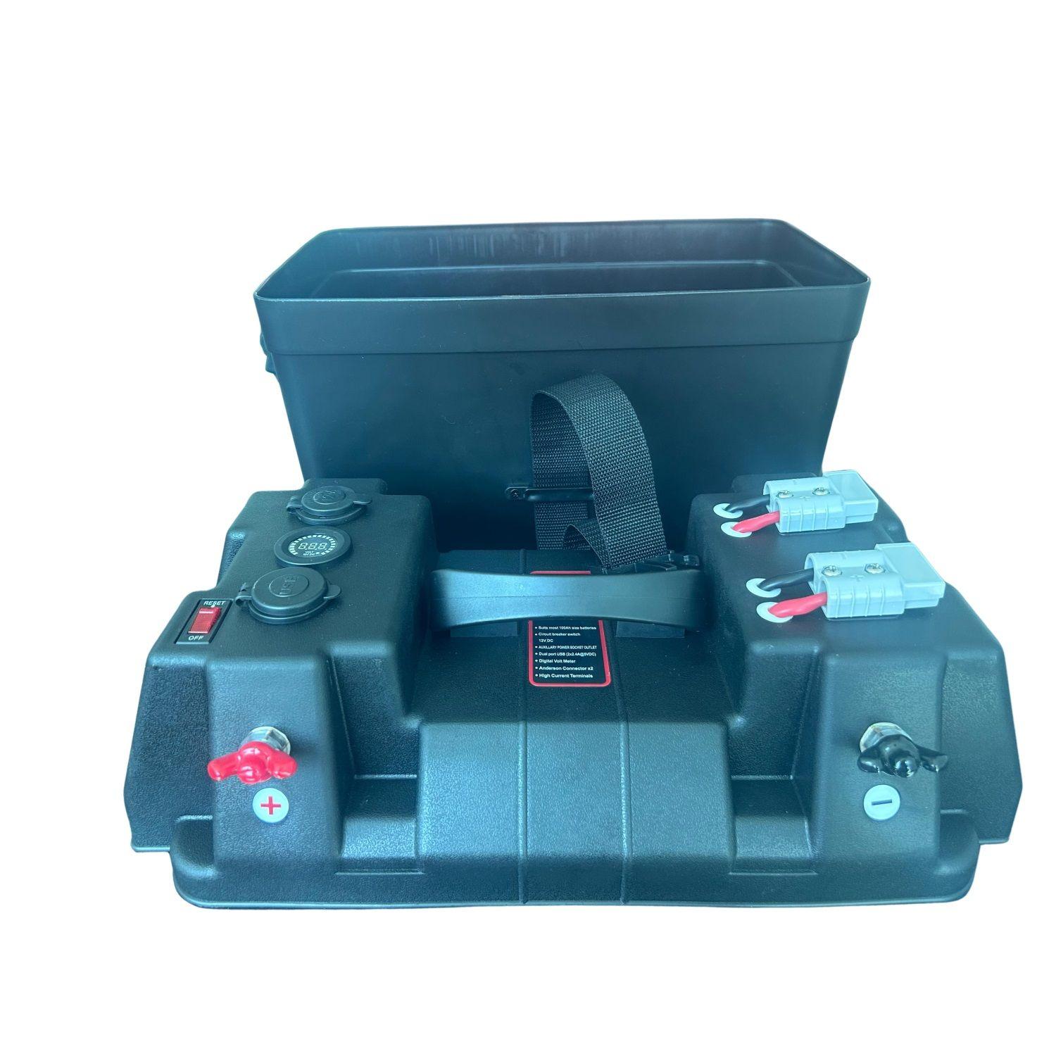 Caja Porta Batería Náutica Con Voltímetro Y Salida 12v Y Usb-2