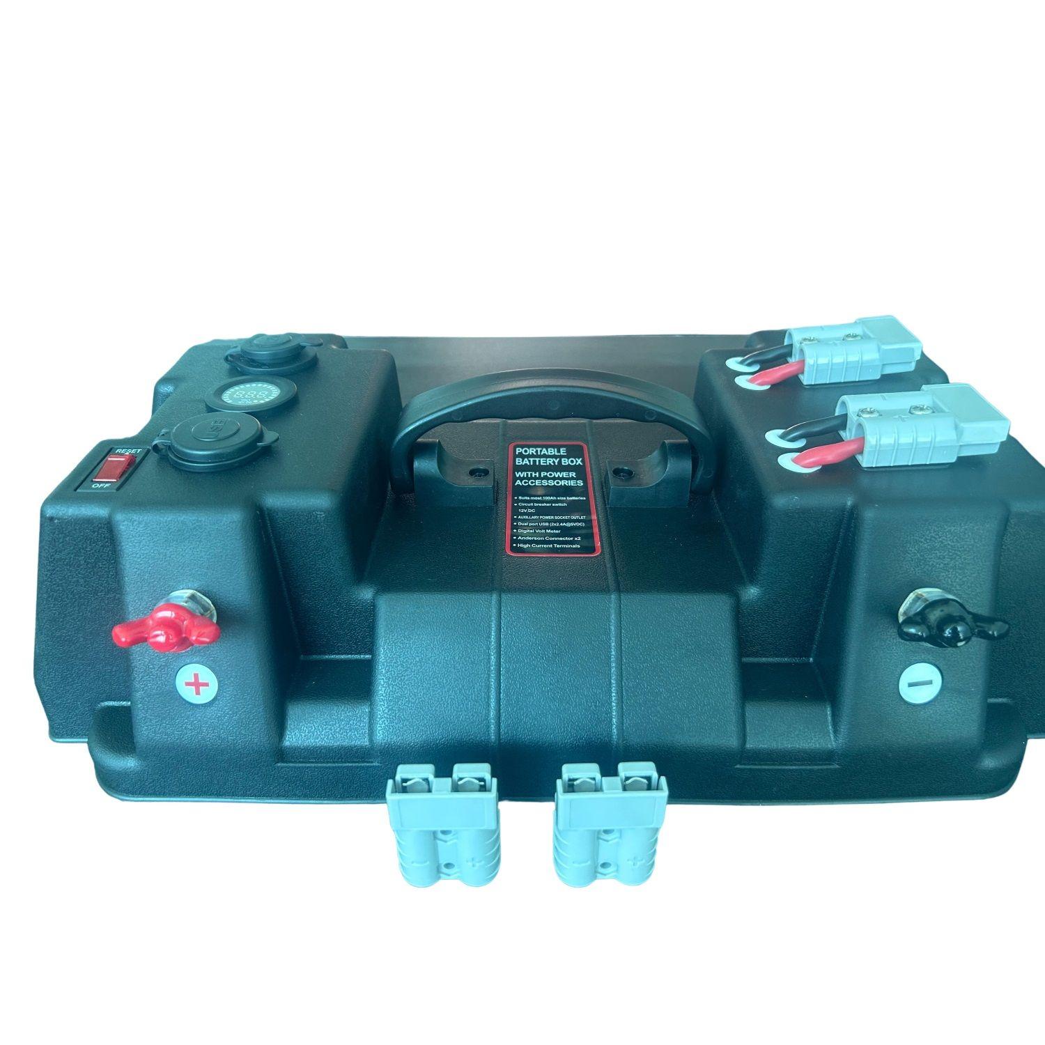 Caja Porta Batería Náutica Con Voltímetro Y Salida 12v Y Usb-4