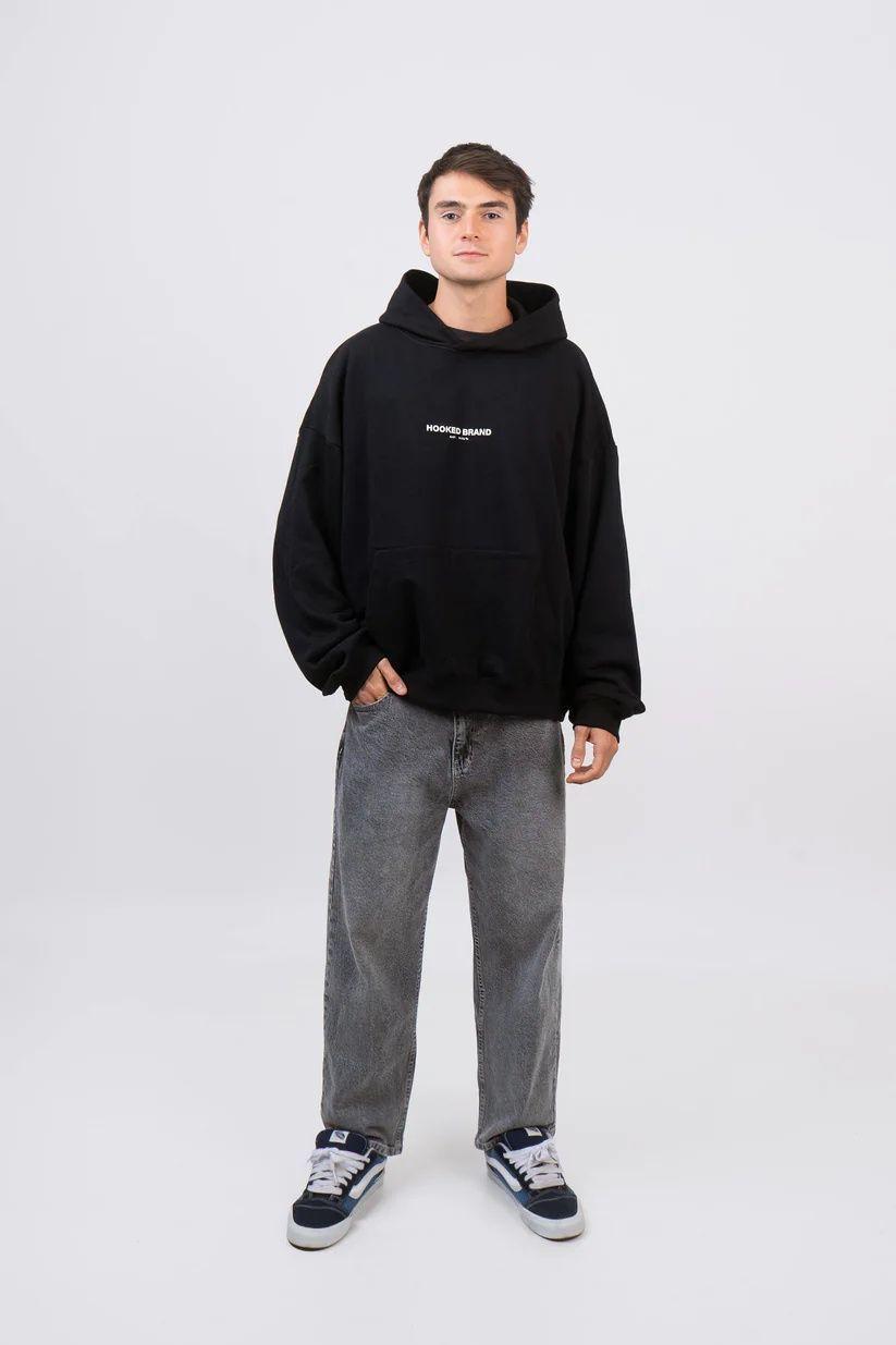 Poleron Boxy Fit Negro Proximity-5