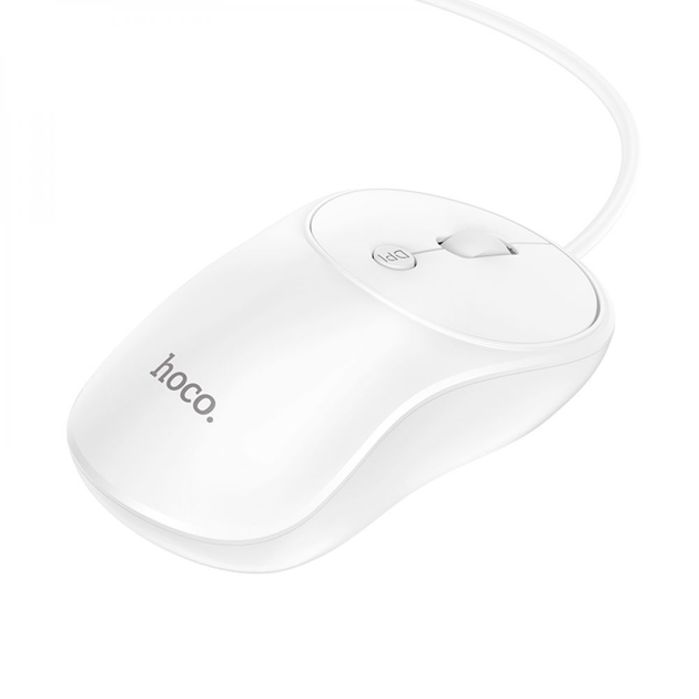 Mouse HOCO con cable USB de 1,5 m blanco-2