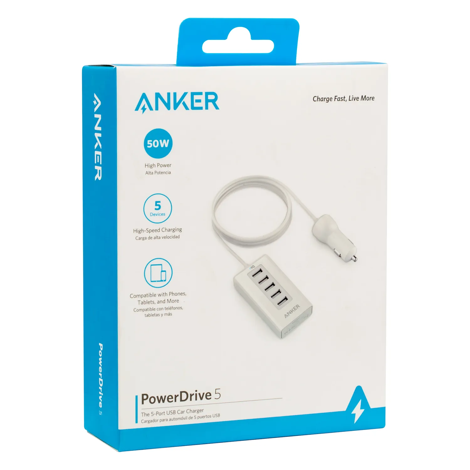 CARGADOR AUTO 5 PUERTOS USB ANKER-4