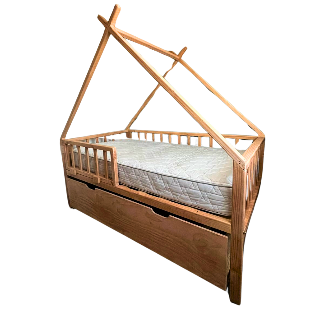 Cama para niños, Base Cama nido Casa Frontal - 1,5 plaza-2