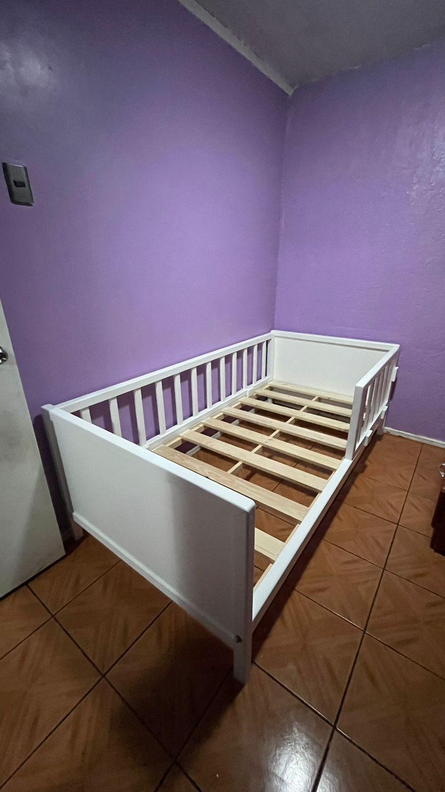 Cama clasica infantil blanca 1,5 plaza-5