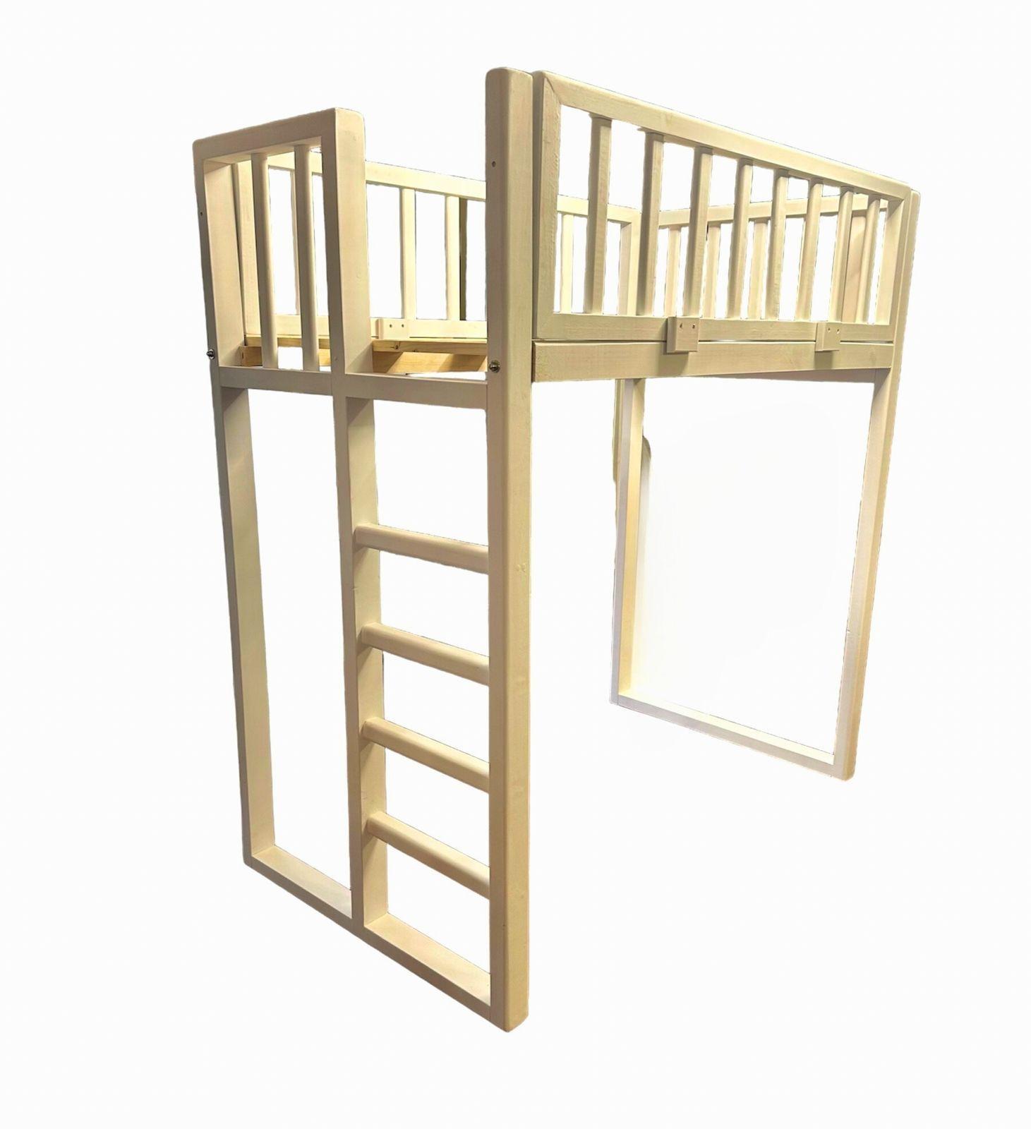 Cama en altura con baranda para niños - 1,5 plaza-1