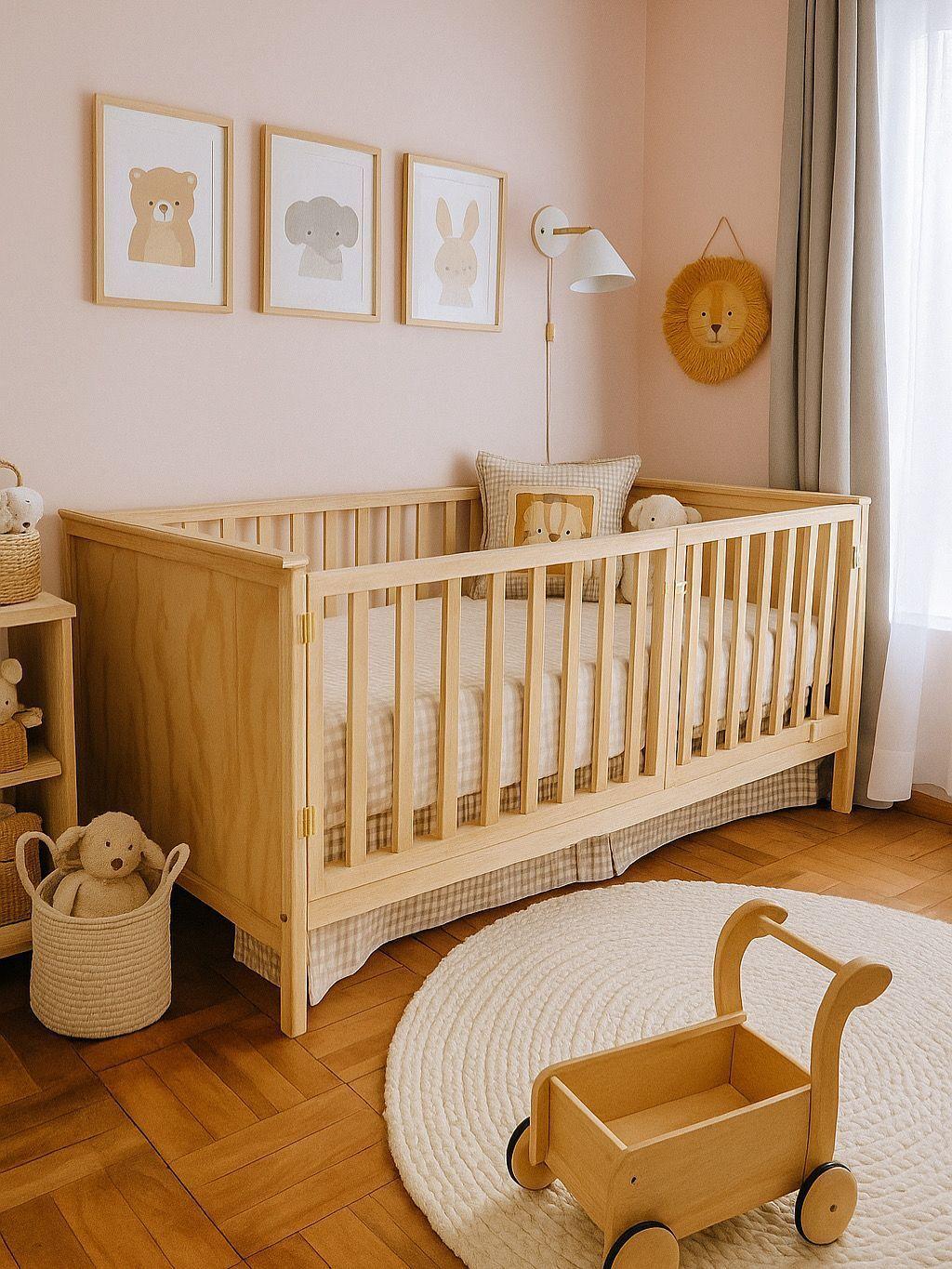 Cama cuna con barandas removibles para niños - 1,5 plaza-0