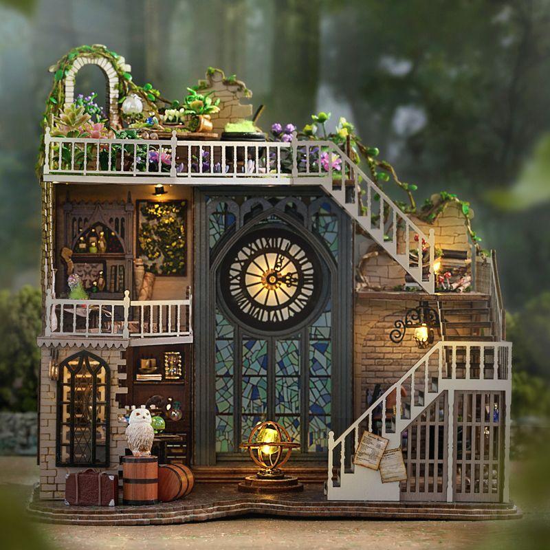 Puzzle Dollhouse Book Nook 3D Magic House-3